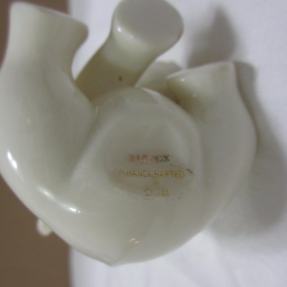 Elephant Baby Figurine about 2,5”tall LENOX Vintage Porcelain Trunk 24k Gold - Picture 6 of 8